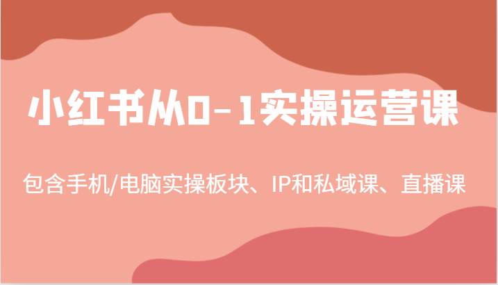 图片[1]-小红书从0-1实操运营课，包含手机/电脑实操板块、IP和私域课、直播课（97节）-学习可以让转运(赢)的资源库-kyrzy.com