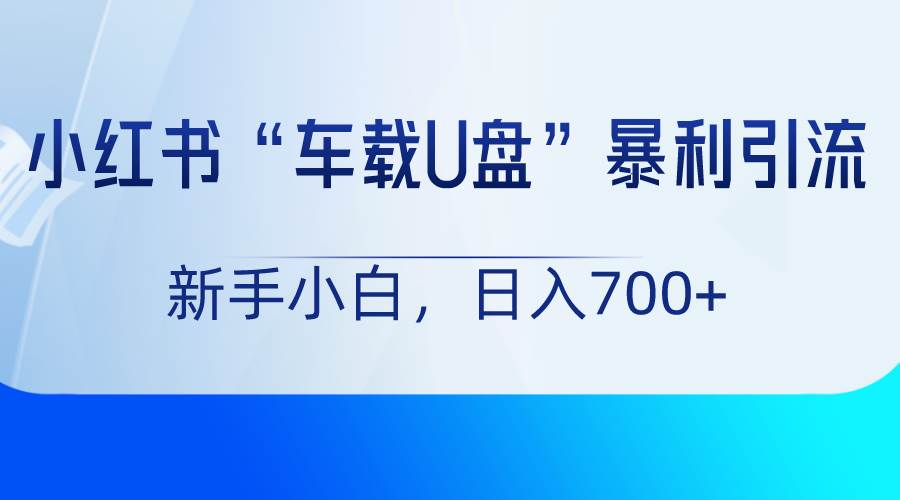 图片[1]-小红书“车载U盘”项目，暴利引流，新手小白轻松日入700+-学习可以让转运(赢)的资源库-kyrzy.com