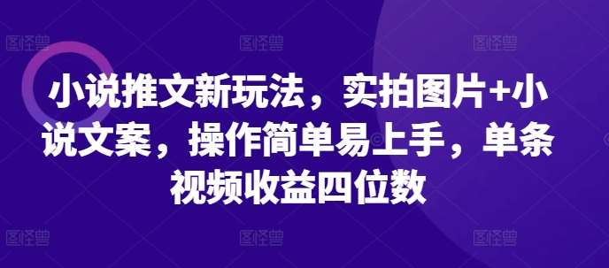 图片[1]-小说推文新玩法，实拍图片+小说文案，操作简单易上手，单条视频收益四位数-学习可以让转运(赢)的资源库-kyrzy.com