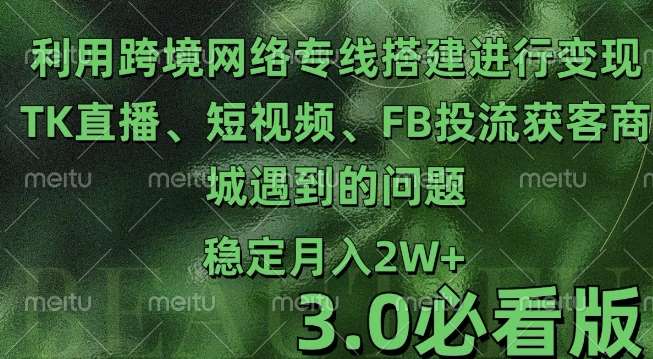 图片[1]-利用跨境电商网络及搭建TK直播、短视频、FB投流获客以及商城遇到的问题进行变现3.0必看版【揭秘】-学习可以让转运(赢)的资源库-kyrzy.com